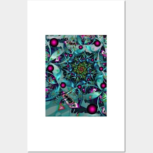 Turquoise and Pink Party Celebration Art Posters and Art